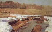 Isaac Levitan Spring,The Last Snow china oil painting artist